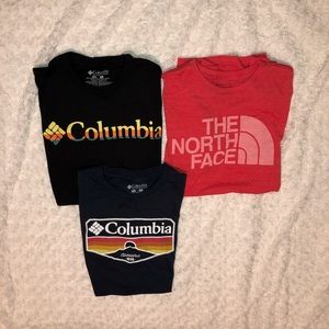 2 Columbia + 1 North Face Short-Sleeve T-shirt Bundle! Excellent Condition!